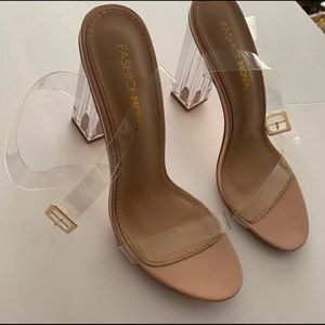 Fashion Nova Clear Glass Heels